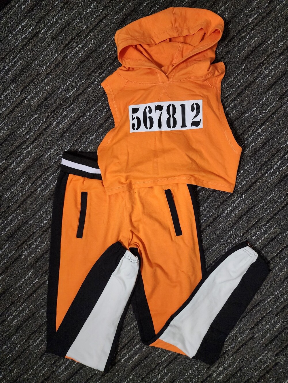 Balera Jailbird Convict Hip-hop Dance Costume Adult Small AS Sleeveless Cropped